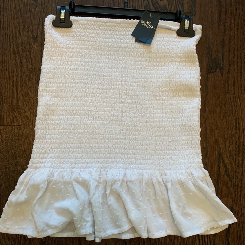 NWT Hollister Ultra High Rise White Smocked Skirt